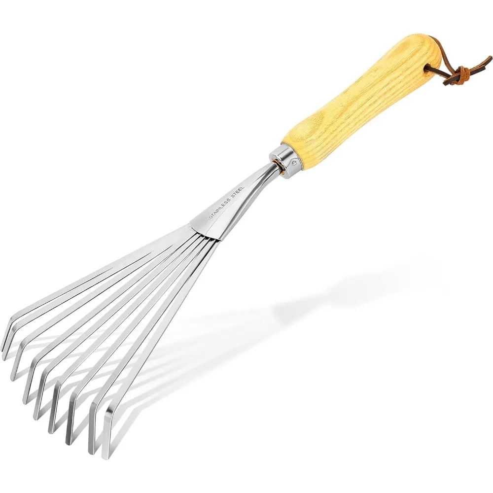 Hand Rakes, Garden Stainless Steel Hand Rake Soil Tiller with Ergonomic Handle, Small Leaf Rakes Great for Gardening, Garden Sweep Yard Flower Beds Tool
Hand Rakes, Garden Stainless Steel Hand Rake Soil Tiller with Ergonomic Handle, Small Leaf Rakes Great for Gardening, Garden Sweep Yard Flower Beds Tool
