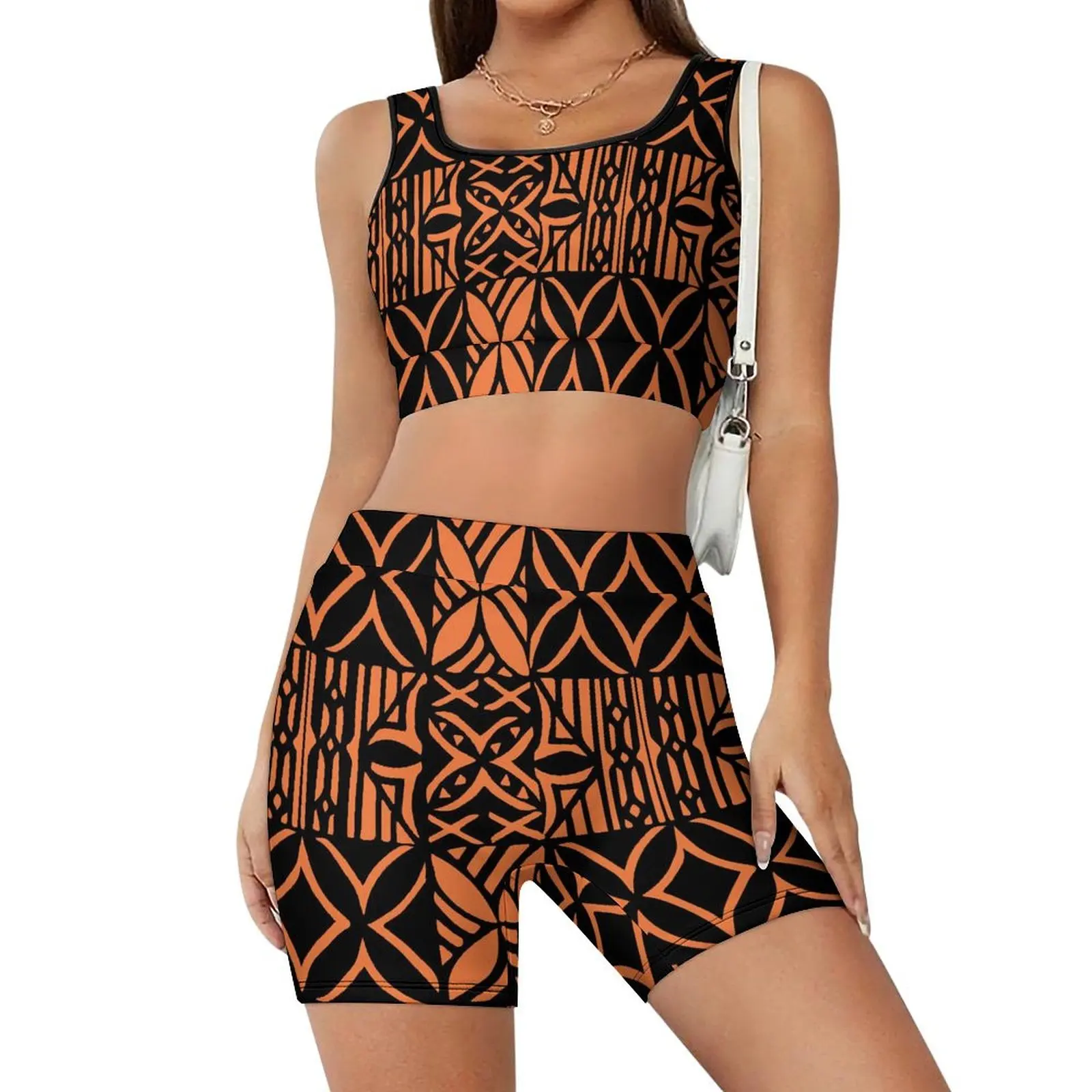 Women'S Tight Sleeveless Top High-Waisted Shorts Summer Casual Yoga Suit Polynesian Vintage Print Custom Women'S Tracksuit
Women'S Tight Sleeveless Top High-Waisted Shorts Summer Casual Yoga Suit Polynesian Vintage Print Custom Women'S Tracksuit