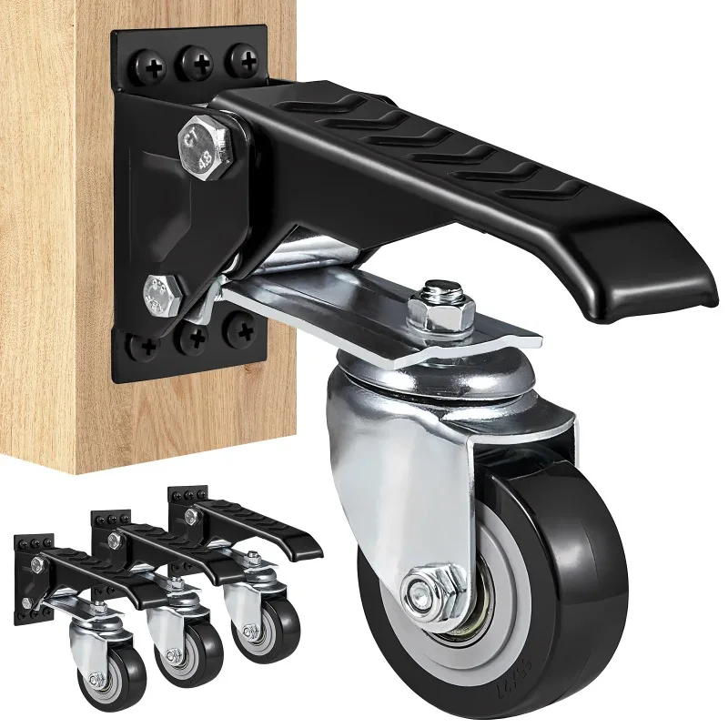 4pcs Workbench Caster Wheels 2.5" Retractable 360° Swivel Casters Side Mounted Adjustable Stepdown Wheels for Tables
4pcs Workbench Caster Wheels 2.5" Retractable 360° Swivel Casters Side Mounted Adjustable Stepdown Wheels for Tables