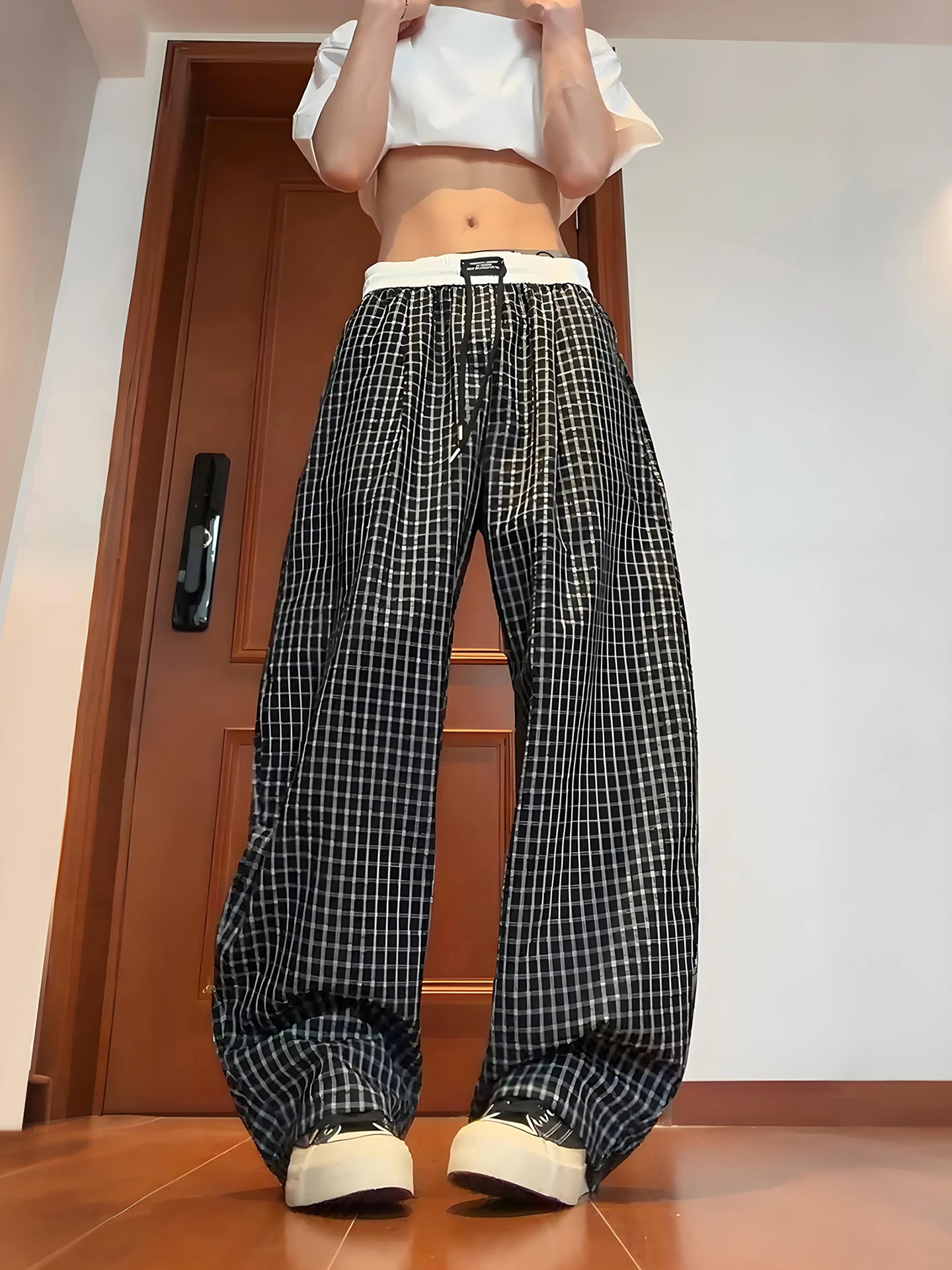 Black Plaid Splicing Quick Dry Ice Silk Men's Summer Thin Cool Feeling Lazy Style Straight Tube Drapey Knife Pants Casual Tro...
Black Plaid Splicing Quick Dry Ice Silk Men's Summer Thin Cool Feeling Lazy Style Straight Tube Drapey Knife Pants Casual Tro...