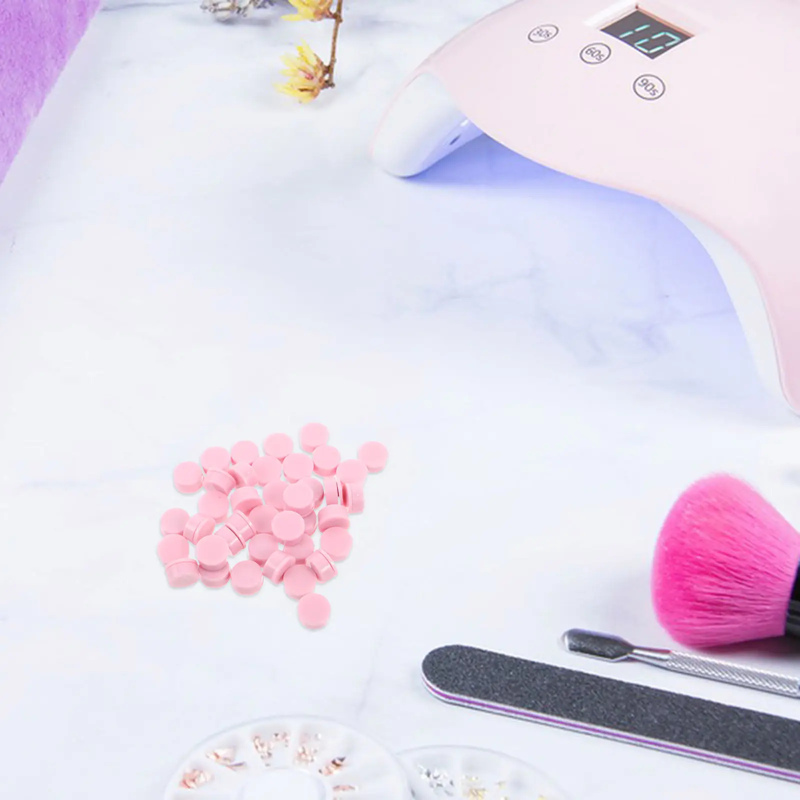 40Pcs Pink Nail Art Rotating Charm Bearings High-Speed Plastic Spinner Shaft Universal Fit for DIY 3D Nail Decor Jewelry
40Pcs Pink Nail Art Rotating Charm Bearings High-Speed Plastic Spinner Shaft Universal Fit for DIY 3D Nail Decor Jewelry