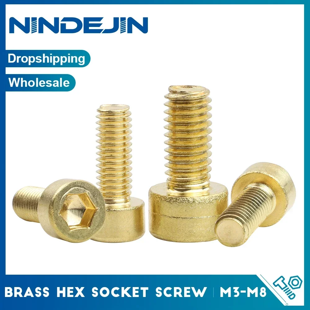 NINDEJIN 2-20pcs Brass Allen Head Screw M3 M4 M5 M6 M8 Hexagon Hex Socket Cap Head Screw Bolt Brass DIN912
NINDEJIN 2-20pcs Brass Allen Head Screw M3 M4 M5 M6 M8 Hexagon Hex Socket Cap Head Screw Bolt Brass DIN912