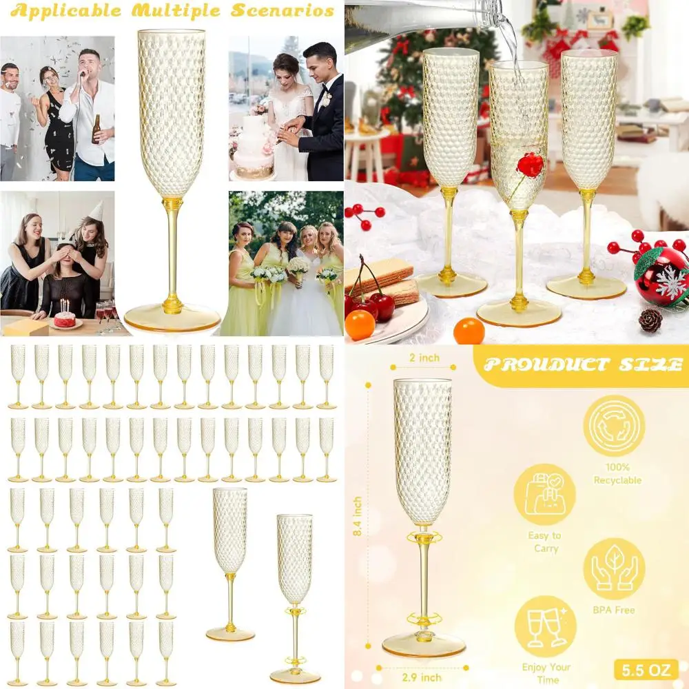 Набор из 2-х разборных пластиковых бокалов для шампанского Amber, 5,5 унций, небьющиеся, многоразовые, для мимозы, свадеб и тостов
Набор из 2-х разборных пластиковых бокалов для шампанского Amber, 5,5 унций, небьющиеся, многоразовые, для мимозы, свадеб и тостов