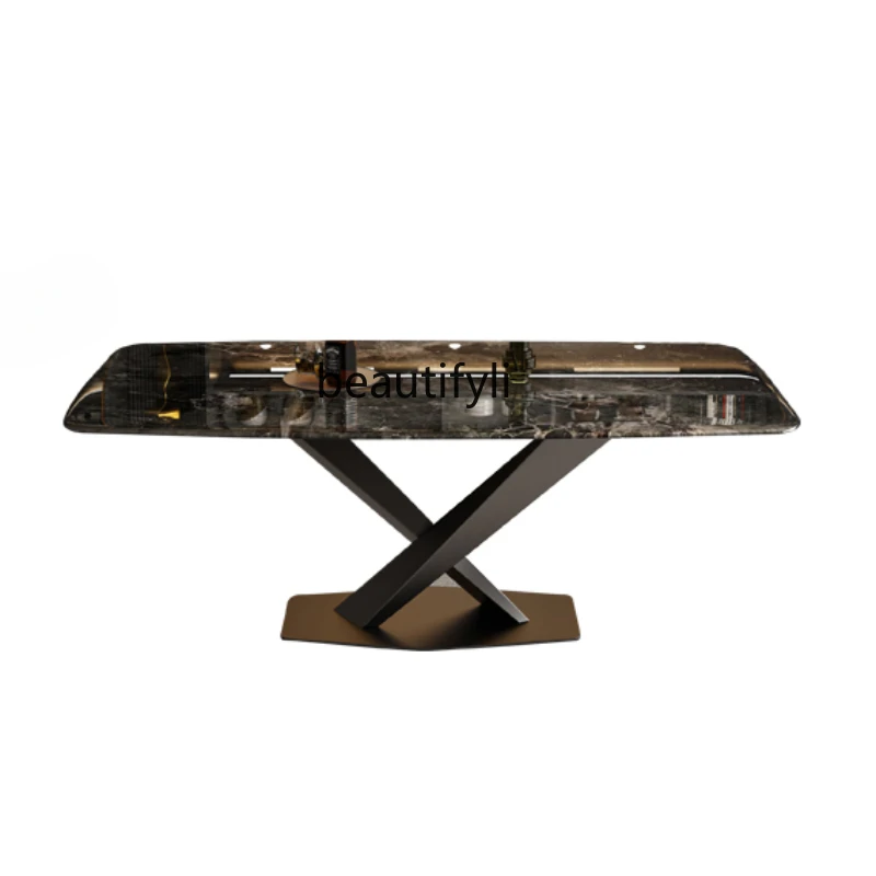 Dining Table and Chair Light Luxury Rectangular Marble Top Modern Simple Super Crystal Stone Luxury Slate Dining Table
Dining Table and Chair Light Luxury Rectangular Marble Top Modern Simple Super Crystal Stone Luxury Slate Dining Table
