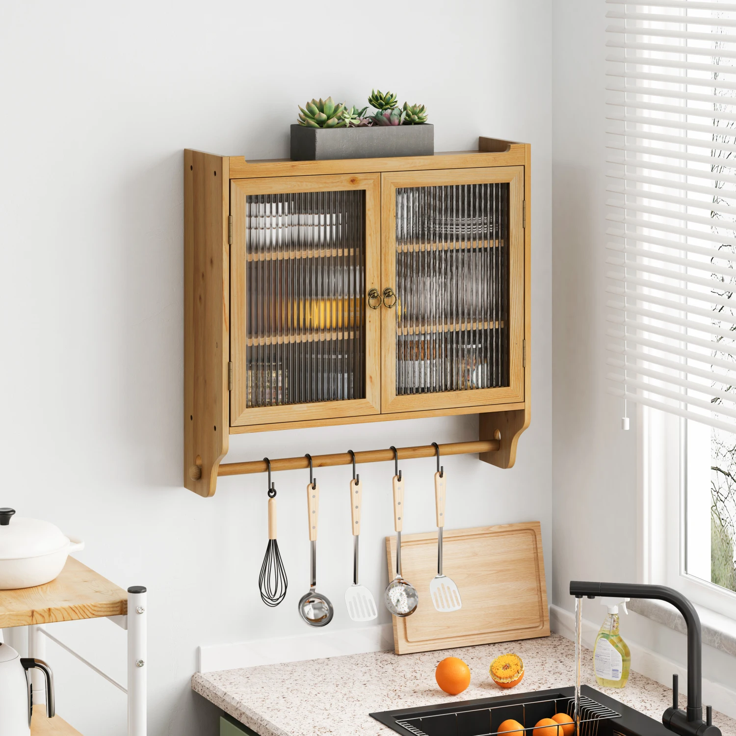 24.8''Glass Door Vintage Double Door Wall Cabinet With Three Tiers of Storage With Towel Rack,for Bathroom, Kitchen,,Dining Room
24.8''Glass Door Vintage Double Door Wall Cabinet With Three Tiers of Storage With Towel Rack,for Bathroom, Kitchen,,Dining Room