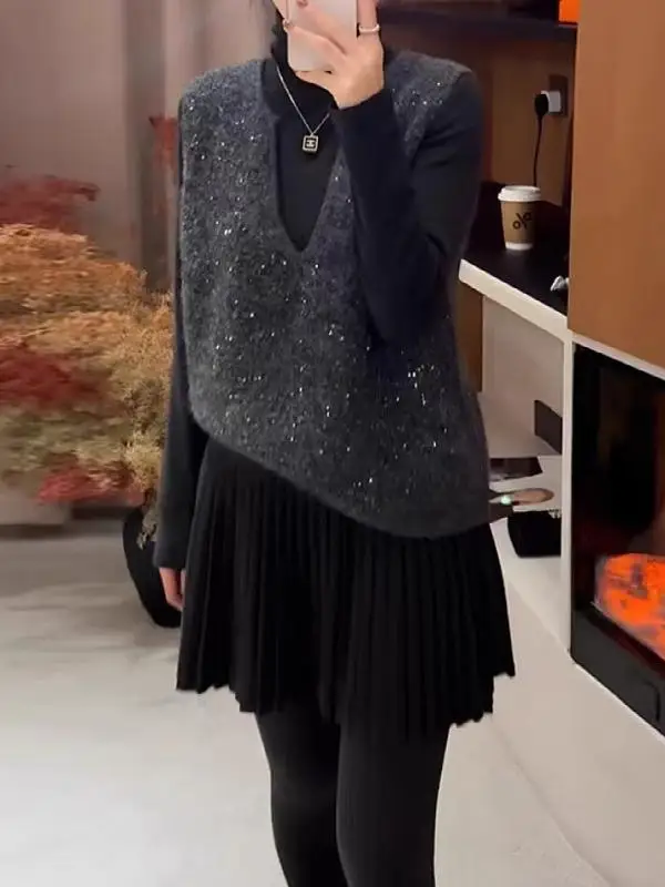 iny с блестками Svel вязаный жилет женский свободный многослойный элитный винтажный персональный топ удобный крой повседневная одежда
iny с блестками Svel вязаный жилет женский свободный многослойный элитный винтажный персональный топ удобный крой повседневная одежда