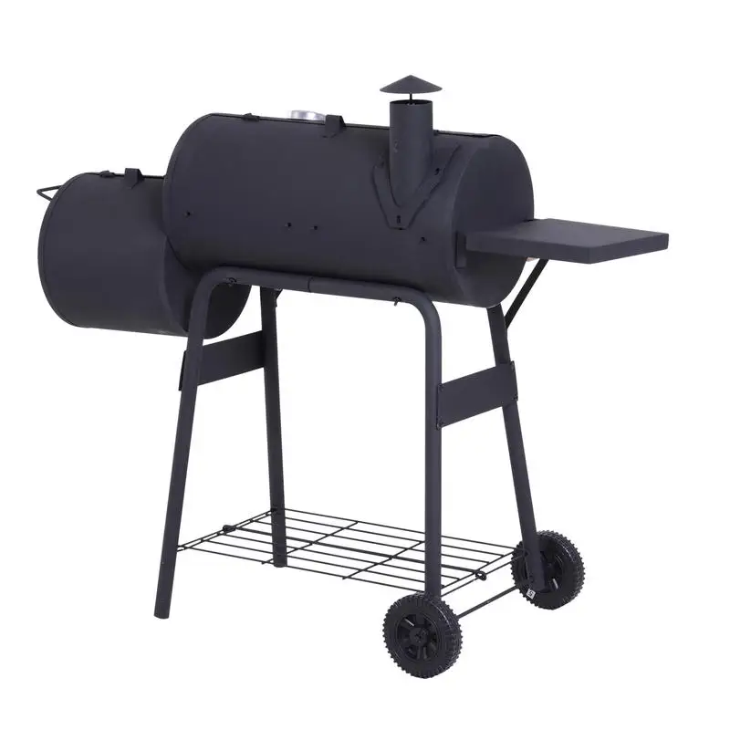 Outsunny Charcoal BBQ, Portable Grill with Wheels, All-in-One Grill, Side vent, Two Shelves and Metal Grating, Lit-Mounted Thermometer, Wooden Handle, for Outdoor Cooking, Black
Outsunny Charcoal BBQ, Portable Grill with Wheels, All-in-One Grill, Side vent, Two Shelves and Metal Grating, Lit-Mounted Thermometer, Wooden Handle, for Outdoor Cooking, Black