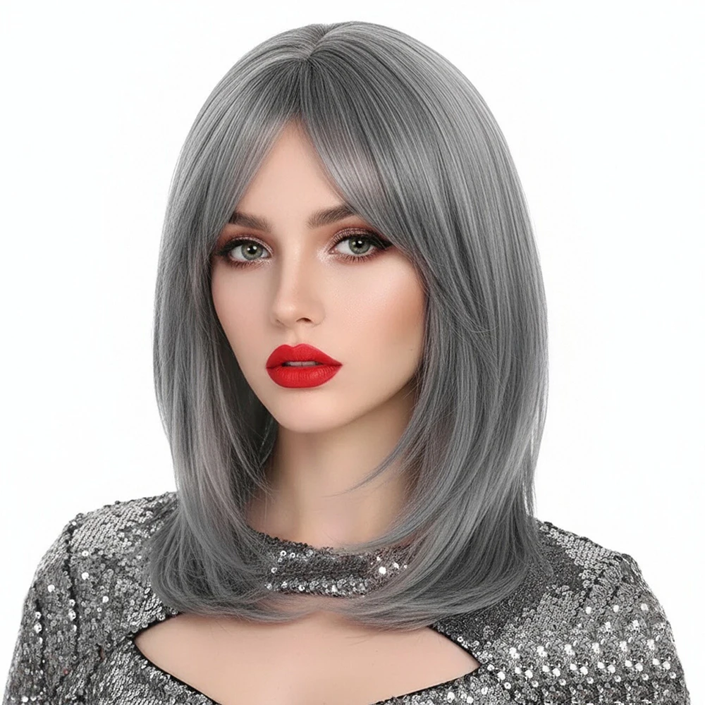 VICWIG Short Grey Synthetic Women Straight Wigs Middle Part Lolita Cosplay Natural Fluffy Hair Wig for Daily Party
VICWIG Short Grey Synthetic Women Straight Wigs Middle Part Lolita Cosplay Natural Fluffy Hair Wig for Daily Party