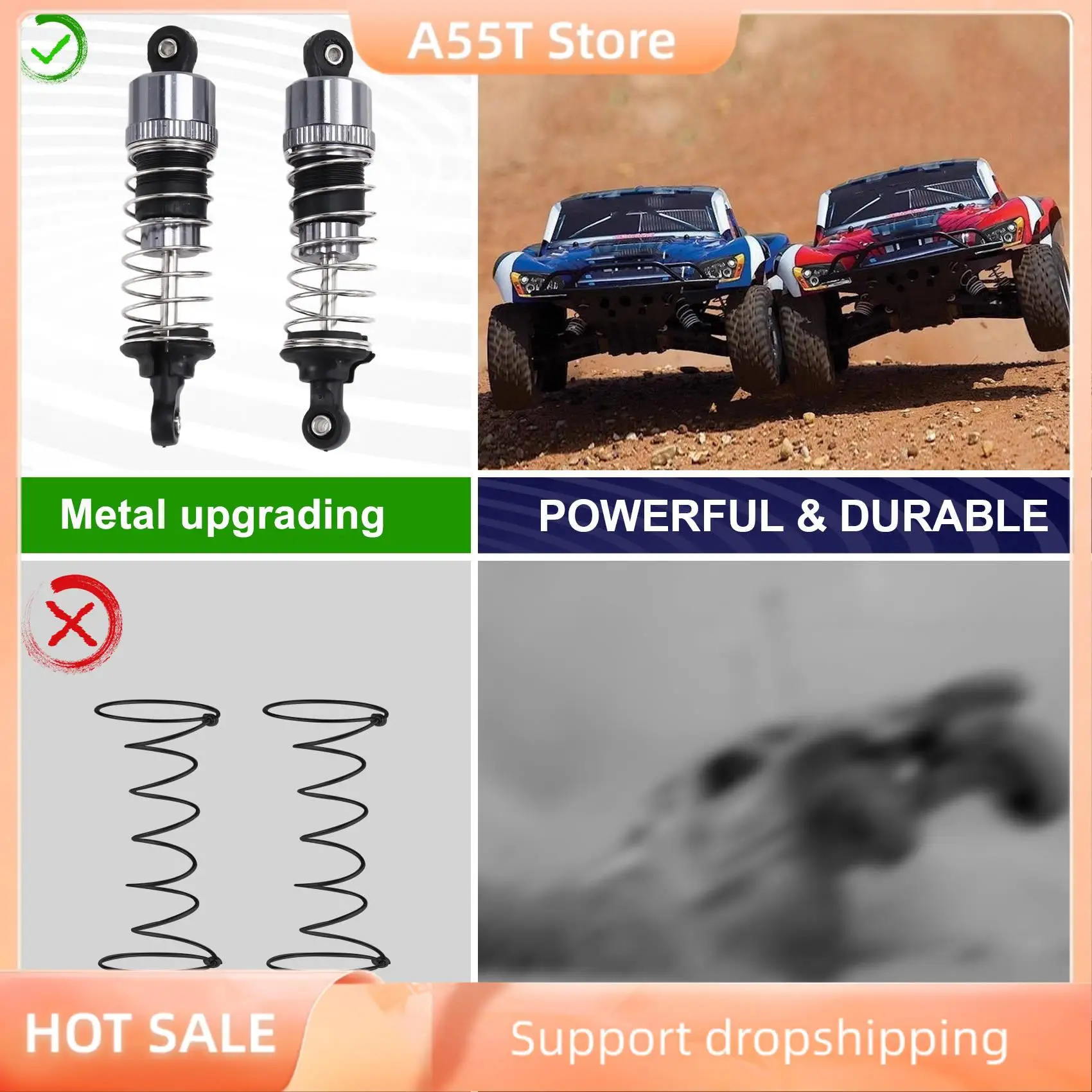 A55T 2Pcs Oil Metal Shock-Absorber Damper For HBX 16889 16889A 16890 16890A SG1601 SG1602 1/16 RC Car Upgrade Parts
A55T 2Pcs Oil Metal Shock-Absorber Damper For HBX 16889 16889A 16890 16890A SG1601 SG1602 1/16 RC Car Upgrade Parts