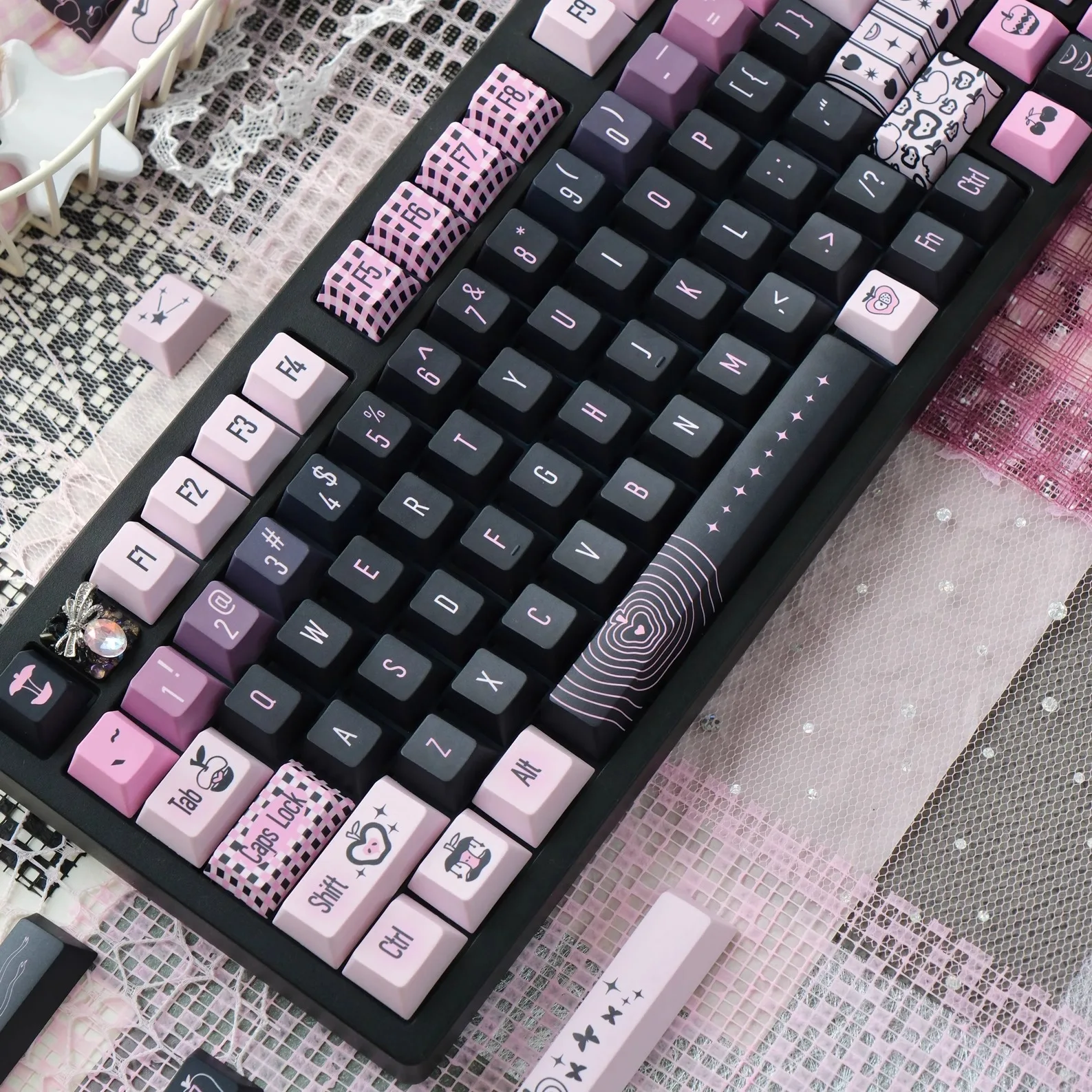 Black powder keycap personalized creative original height pbt five-sided sublimation mechanical keyboard cap customization
Black powder keycap personalized creative original height pbt five-sided sublimation mechanical keyboard cap customization