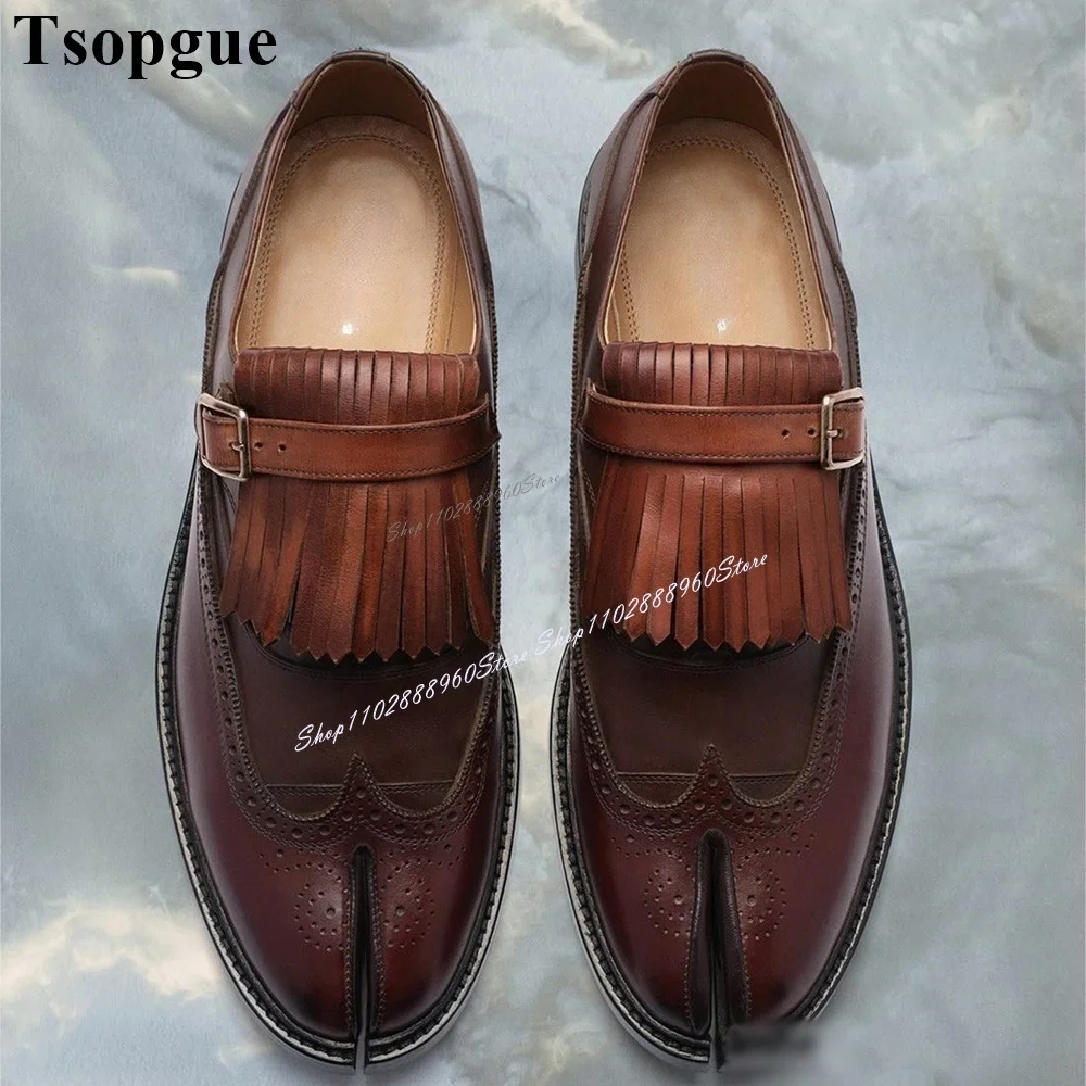 Brown Short Tassels Buckle Strap Split Toe Men's Pumps Men Tabi Shoes Flat With Casual Party Shoes 2024 Fashion Zapatillas Mujer
Brown Short Tassels Buckle Strap Split Toe Men's Pumps Men Tabi Shoes Flat With Casual Party Shoes 2024 Fashion Zapatillas Mujer