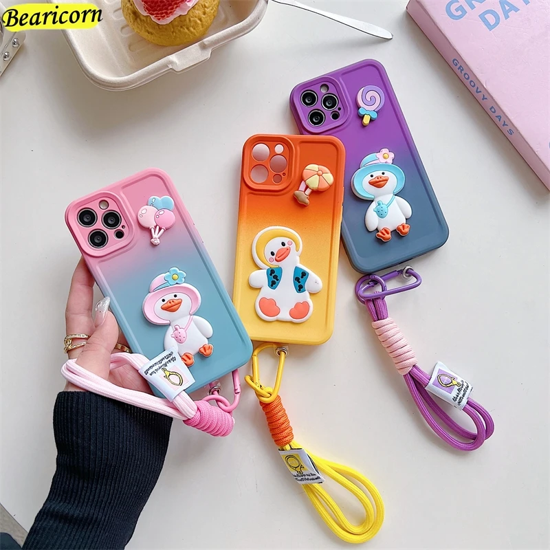 Cute Duck Wrist Strap Phone Case For iPhone 15 14 Plus 13 Pro 12 mini 11 X Xs Max XR 7 8 SE Cartoon Bracelet Soft Cover
Cute Duck Wrist Strap Phone Case For iPhone 15 14 Plus 13 Pro 12 mini 11 X Xs Max XR 7 8 SE Cartoon Bracelet Soft Cover