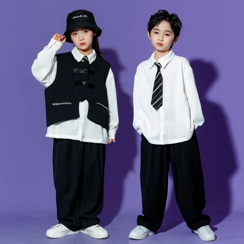 Hip Hop Children Clothing White Shirt Black Shuffle Pants Boys Girls Street Dance Wear Jazz Dance Costume Kid Streetwear VDL2797
Hip Hop Children Clothing White Shirt Black Shuffle Pants Boys Girls Street Dance Wear Jazz Dance Costume Kid Streetwear VDL2797