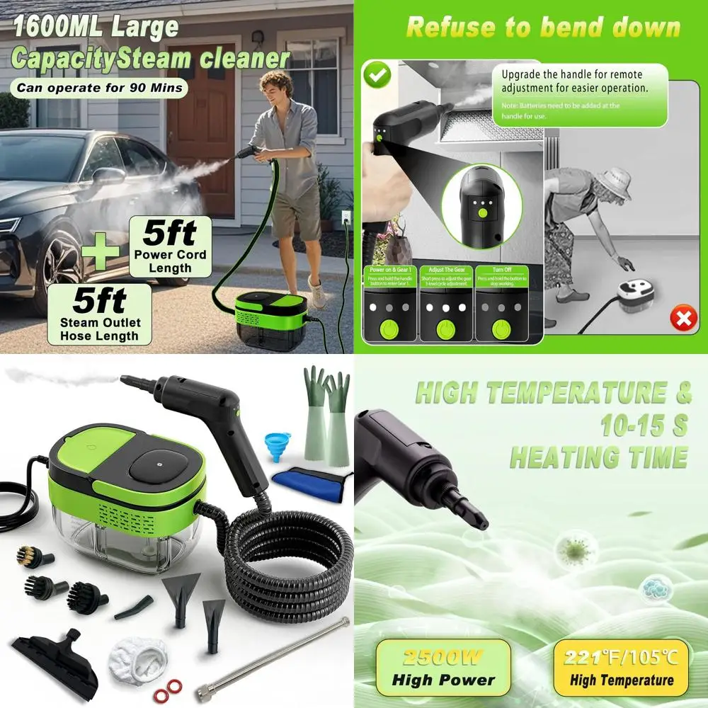Портативный пароочиститель мощностью 2500 Вт для автомобилей и домашнего использования: паровой очиститель высокого давления для автодетализации, мебели, кухни, затирки
Портативный пароочиститель мощностью 2500 Вт для автомобилей и домашнего использования: паровой очиститель высокого давления для автодетализации, мебели, кухни, затирки