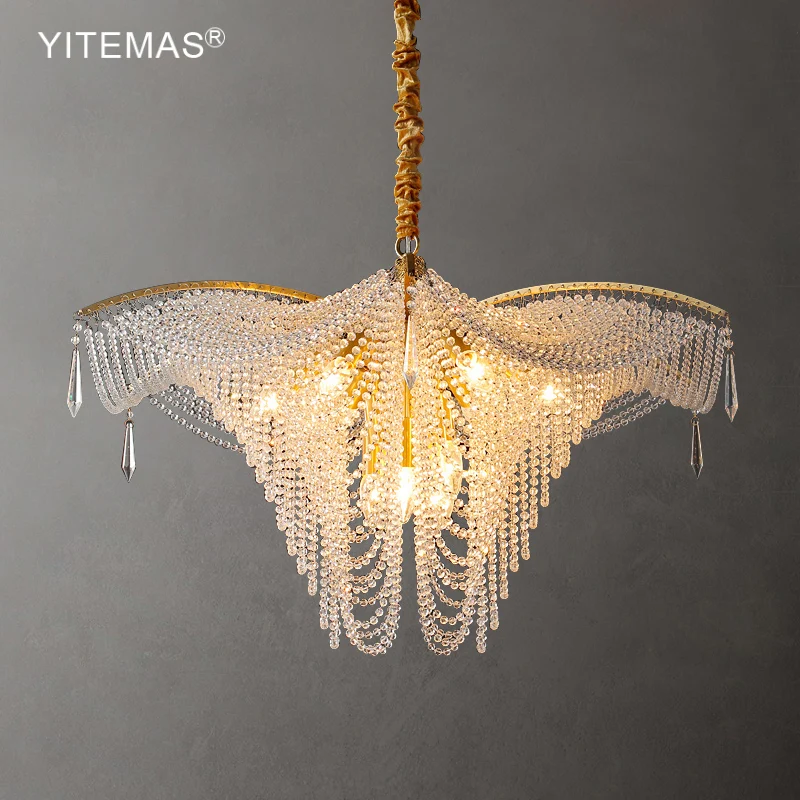 Elegant Crystal Beads Chandelier Bedroom Fringe Lighting Tassel Crystal Hanging Chandelier For Living Room Modern Kitchen Lamp
Elegant Crystal Beads Chandelier Bedroom Fringe Lighting Tassel Crystal Hanging Chandelier For Living Room Modern Kitchen Lamp