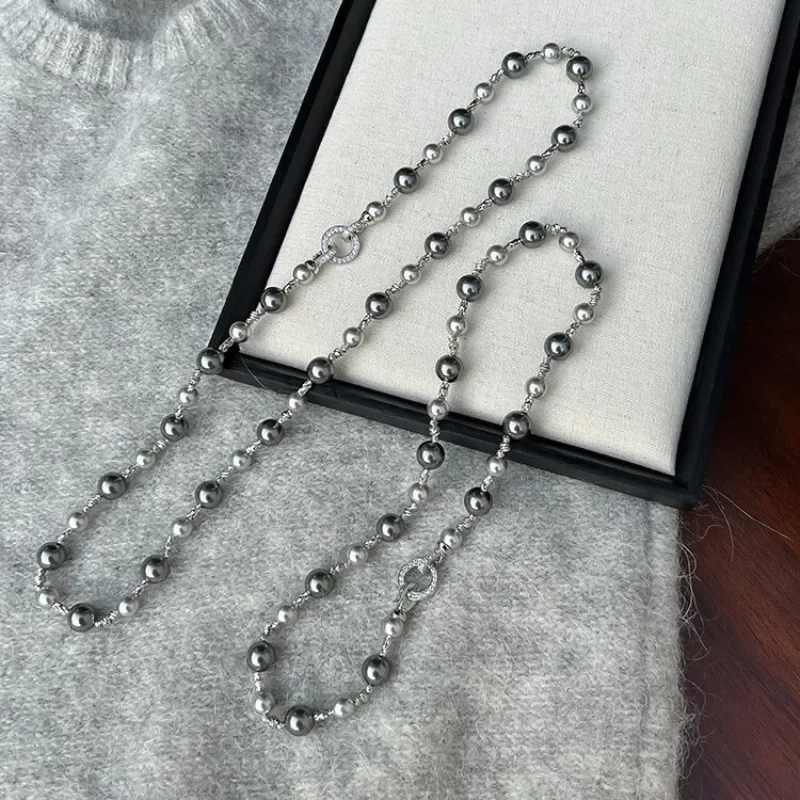 Tahitian Dark Gray Mixed Color Pearl High-end Necklace Light Luxury Niche Design Sweater Chain Women's Small Red
Tahitian Dark Gray Mixed Color Pearl High-end Necklace Light Luxury Niche Design Sweater Chain Women's Small Red