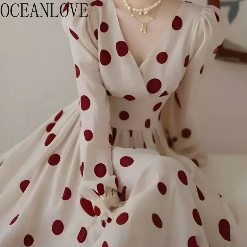 OCEANLOVE, вечерние женские платья, V-образный вырез, Пышный рукав, трапециевидные элегантные платья, женское винтажное длинное платье на весну и осень
OCEANLOVE, вечерние женские платья, V-образный вырез, Пышный рукав, трапециевидные элегантные платья, женское винтажное длинное платье на весну и осень