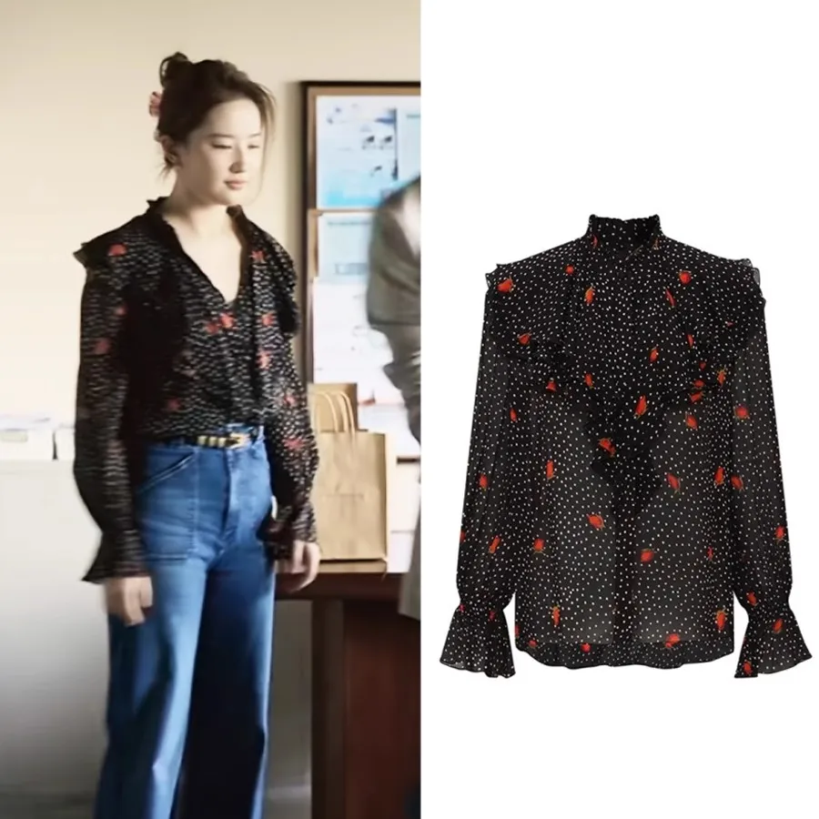 Black Polka Dot Silk Blouse Women's Loose Fit Casual Style Rose Story Shirt Long Sleeve V Neck Button Closure UV Pro...
Black Polka Dot Silk Blouse Women's Loose Fit Casual Style Rose Story Shirt Long Sleeve V Neck Button Closure UV Pro...