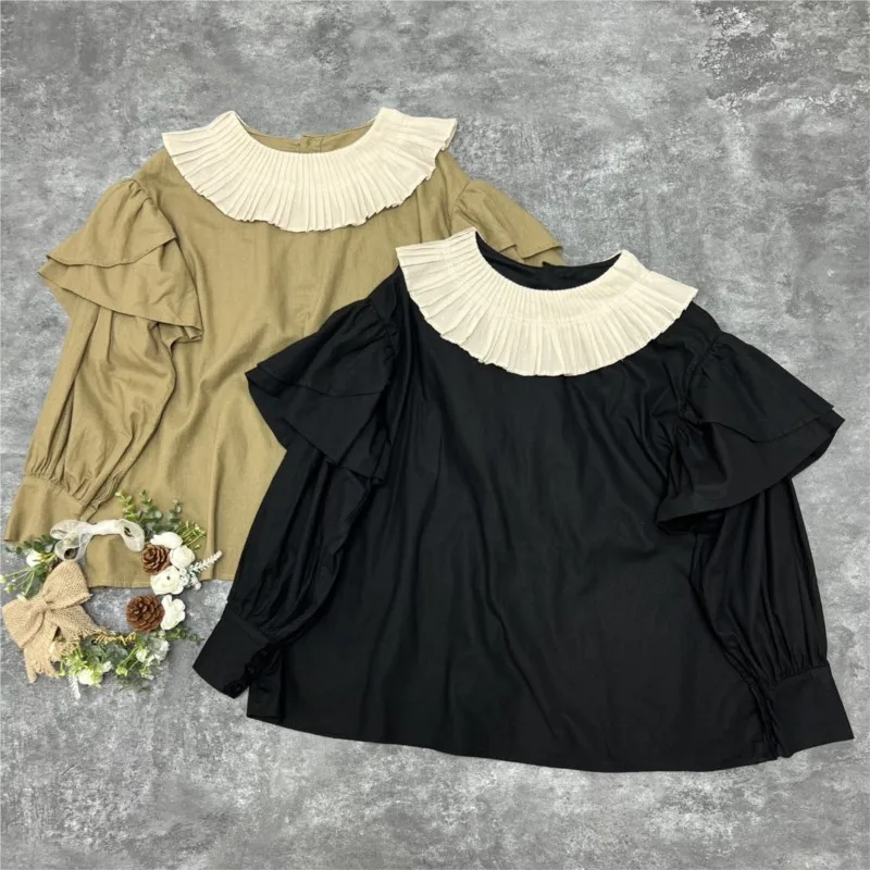 Johnature New Ruffle Collar Long Sleeve Casual Shirts 2024 Autumn Simple Panel Collar Versatile Loose Japanese Mori Women Shirts
Johnature New Ruffle Collar Long Sleeve Casual Shirts 2024 Autumn Simple Panel Collar Versatile Loose Japanese Mori Women Shirts