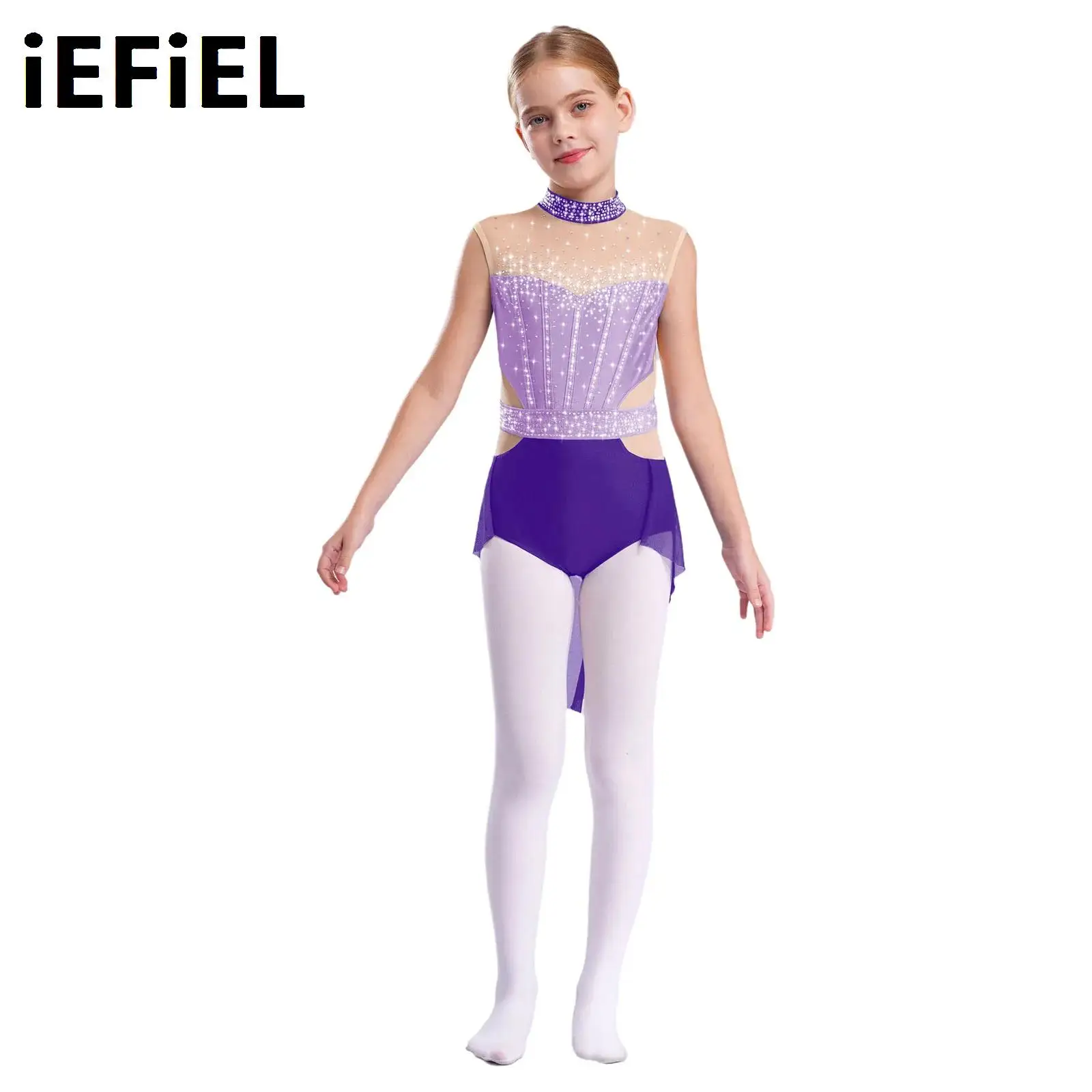 Kids Girls Ballet Dance Skirted Leotard Mock Neck Sleeveless Shiny Rhinestones Color Block Mesh Patchwork Costume
Kids Girls Ballet Dance Skirted Leotard Mock Neck Sleeveless Shiny Rhinestones Color Block Mesh Patchwork Costume