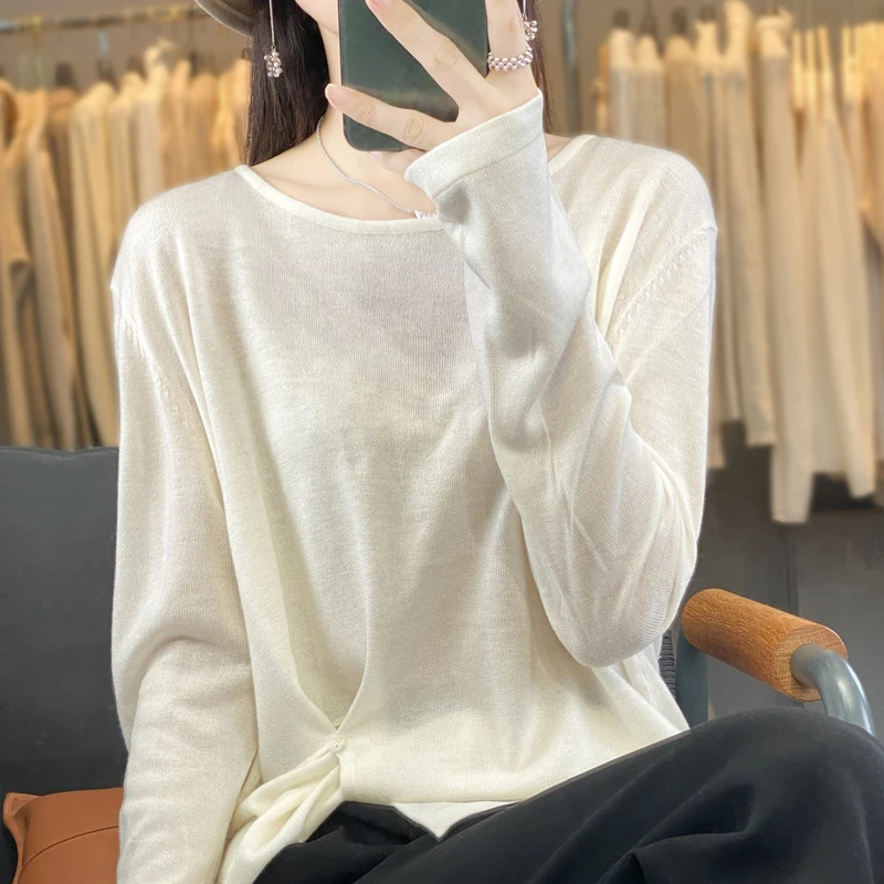 Women's High End Pure Wool Sweater, Round Neck Pullover, Loose and Comfortable, Inner Layer Knitted Split Sweater, Base Sweater
Women's High End Pure Wool Sweater, Round Neck Pullover, Loose and Comfortable, Inner Layer Knitted Split Sweater, Base Sweater