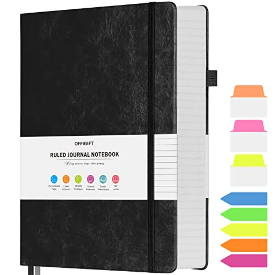Lined Journal Notebook, Large College Ruled Notebook, 312 Numbered Pages Work Notebook with Index Stickers, 100gsm Thick Paper,
Lined Journal Notebook, Large College Ruled Notebook, 312 Numbered Pages Work Notebook with Index Stickers, 100gsm Thick Paper,