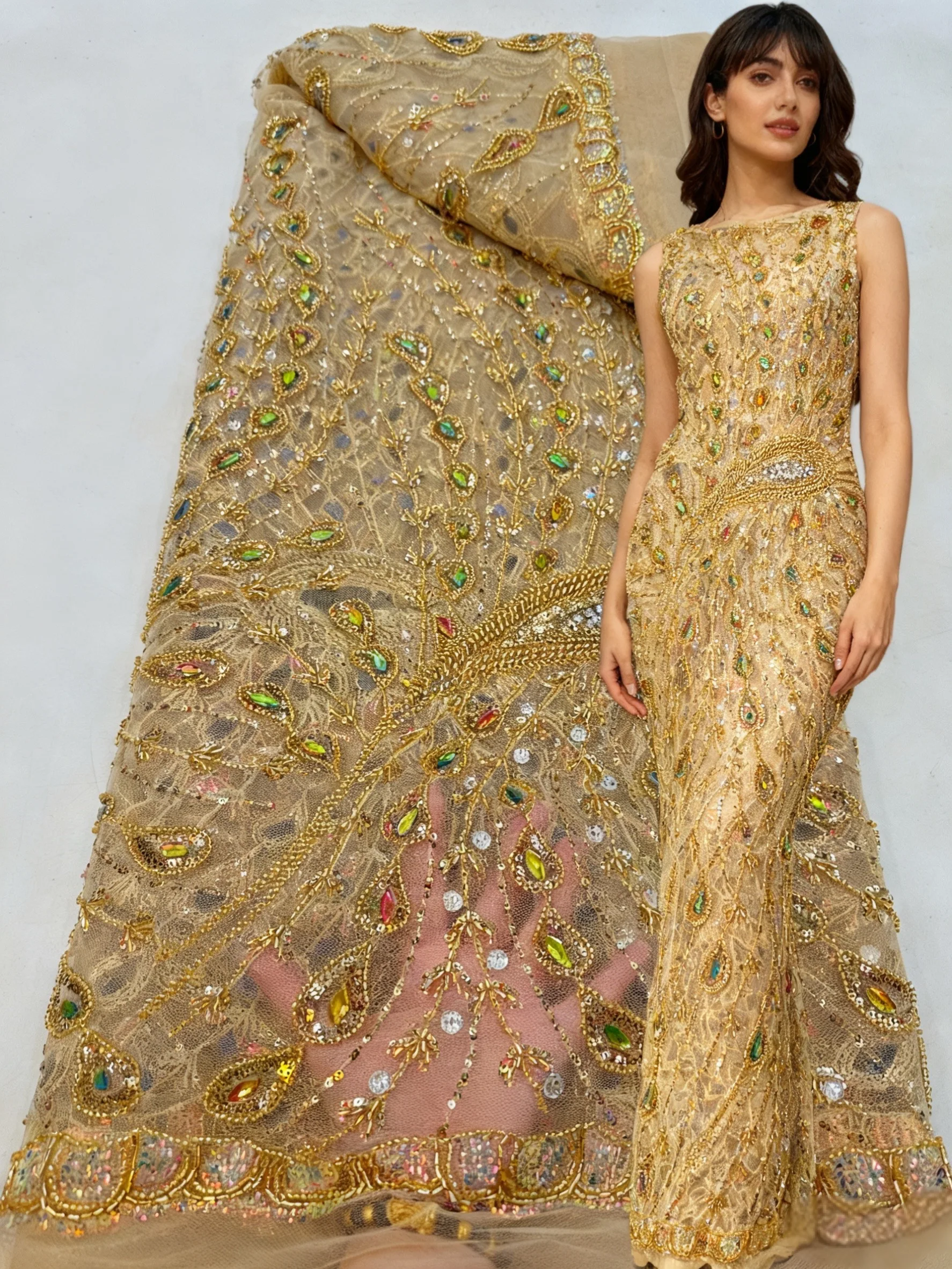 2025 Latest Nigerian Sequins Lace Fabric Heavy Stones Lace Fabric Luxury French Embroidery Beads Lace Fabric For Wedding Party
2025 Latest Nigerian Sequins Lace Fabric Heavy Stones Lace Fabric Luxury French Embroidery Beads Lace Fabric For Wedding Party