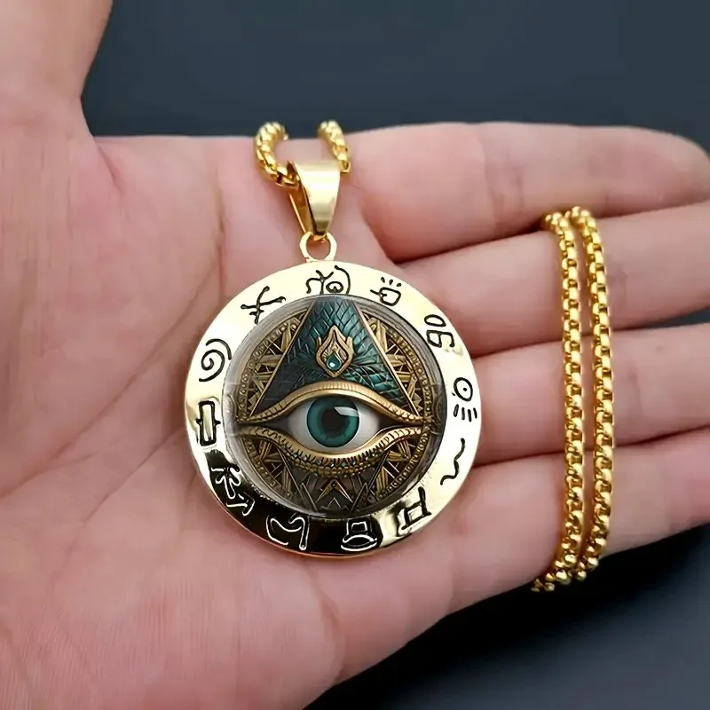 All Seeing Eye Necklace Eye Of Horus Pendant Mystic Triangle Runes Symbol Gold Amulet Jewelry Protection Gift
All Seeing Eye Necklace Eye Of Horus Pendant Mystic Triangle Runes Symbol Gold Amulet Jewelry Protection Gift