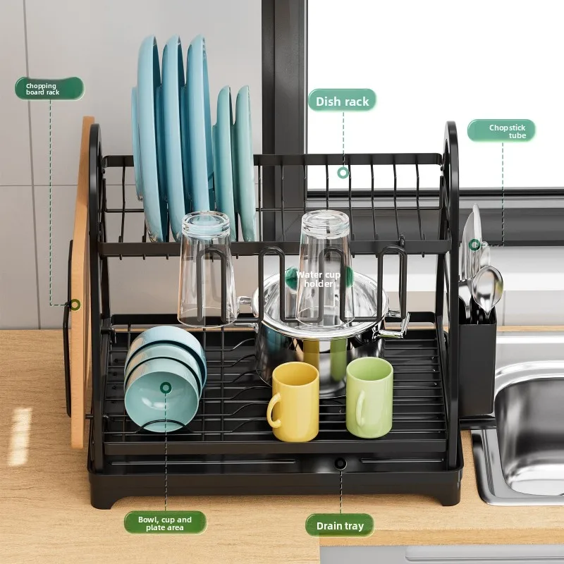 Durable Dish storage rack Kitchen rack Multifunctional bowl and chopsticks drain rack Household countertop bowl rack
Durable Dish storage rack Kitchen rack Multifunctional bowl and chopsticks drain rack Household countertop bowl rack