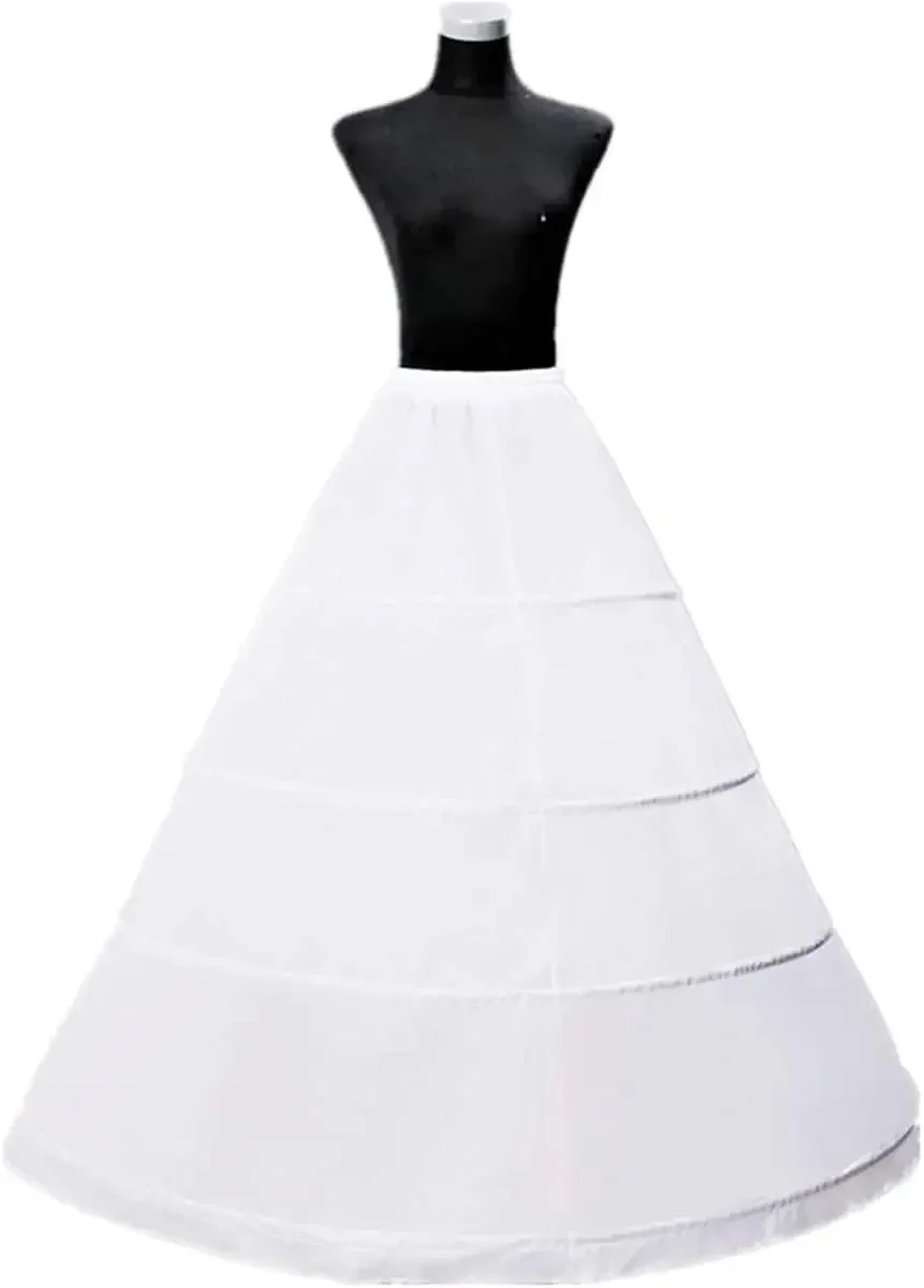 Women's Petticoat 4 Hoop A-Line Underskirt Crinoline Floor Length Wedding Ball Gown Skirt Slips Bridal Dress White
Women's Petticoat 4 Hoop A-Line Underskirt Crinoline Floor Length Wedding Ball Gown Skirt Slips Bridal Dress White