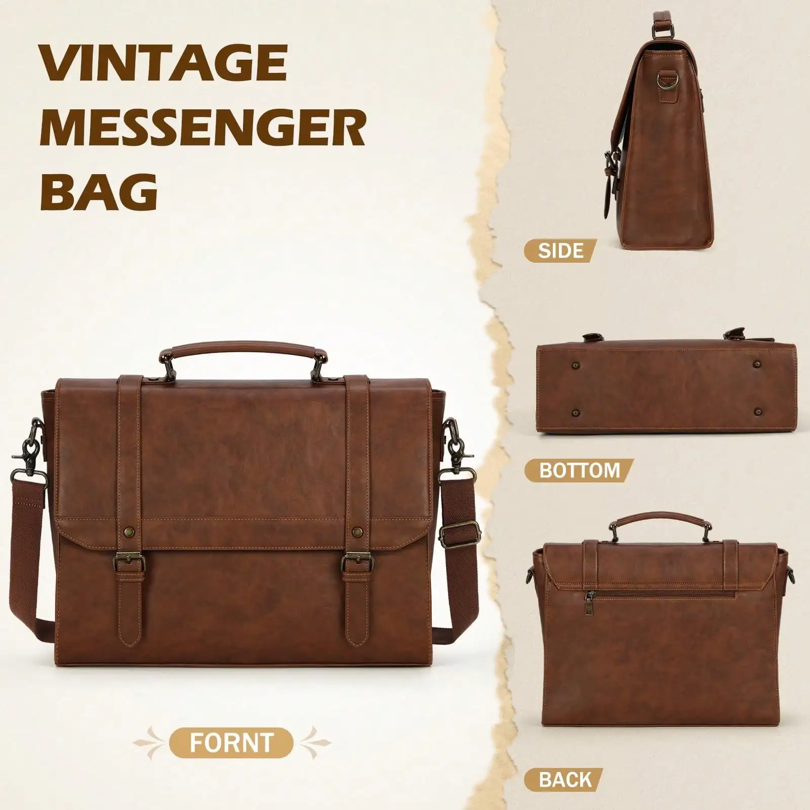 Messenger Bag For Men 15.6 Inch Vintage Leather Waterproof Laptop Briefcase For Men Large Computer Laptop Bag Leather Satchel Bag Retro Shoulder Bag For Office Business Travel College
Messenger Bag For Men 15.6 Inch Vintage Leather Waterproof Laptop Briefcase For Men Large Computer Laptop Bag Leather Satchel Bag Retro Shoulder Bag For Office Business Travel College