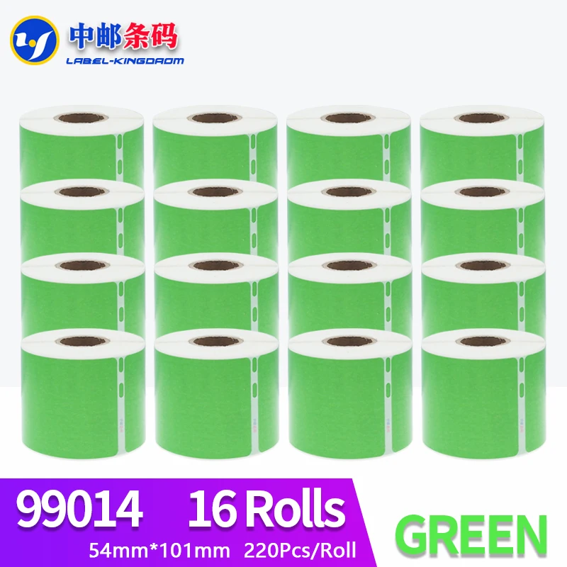 16 Rolls Generic Dymo 99014 Green Color Label 54mm*101mm 220Pcs Compatiable for LW450 Turbo Printer
16 Rolls Generic Dymo 99014 Green Color Label 54mm*101mm 220Pcs Compatiable for LW450 Turbo Printer