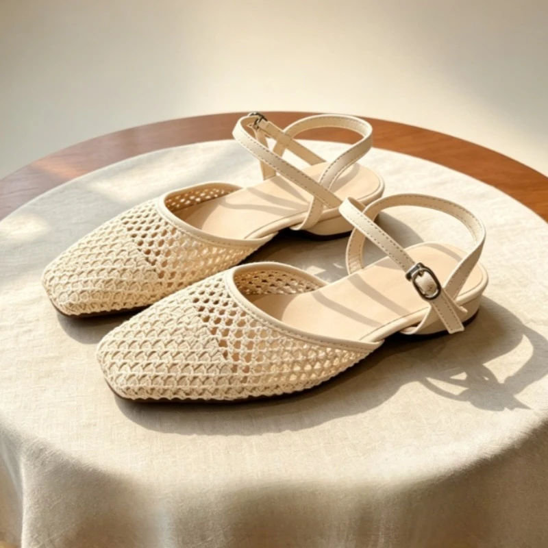 Aneikeh Summer Women's Woven Sandals Square Toe Ankle Strap Low Heel Slingback Shoes Hollow Out Casual Mules Flat Heel Sandals
Aneikeh Summer Women's Woven Sandals Square Toe Ankle Strap Low Heel Slingback Shoes Hollow Out Casual Mules Flat Heel Sandals