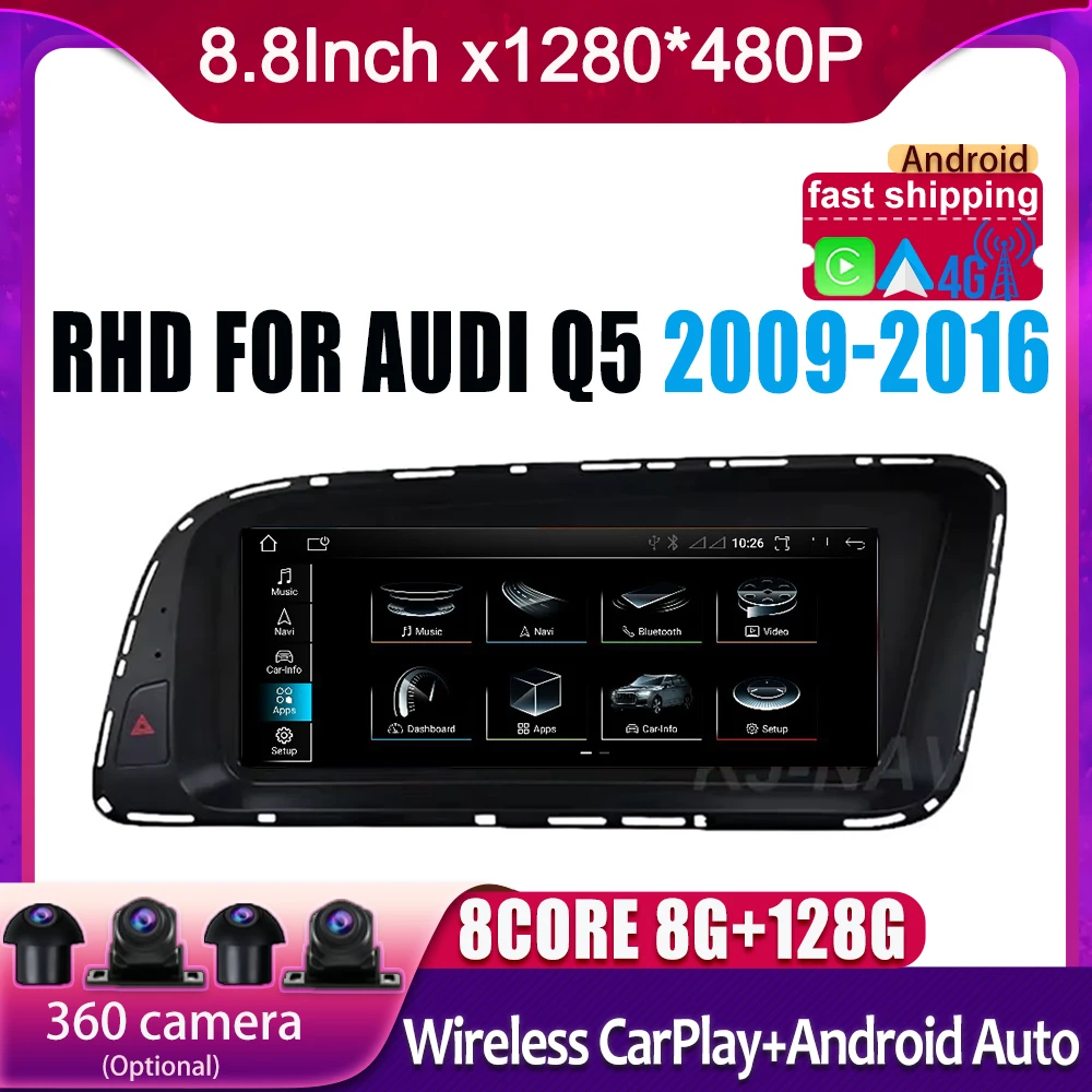 RHD Android 14 Touch Screen For Audi Q5 2009-2016 Car Accessories Auto Carplay Monitors Stereo Radio Multimedia Player
RHD Android 14 Touch Screen For Audi Q5 2009-2016 Car Accessories Auto Carplay Monitors Stereo Radio Multimedia Player