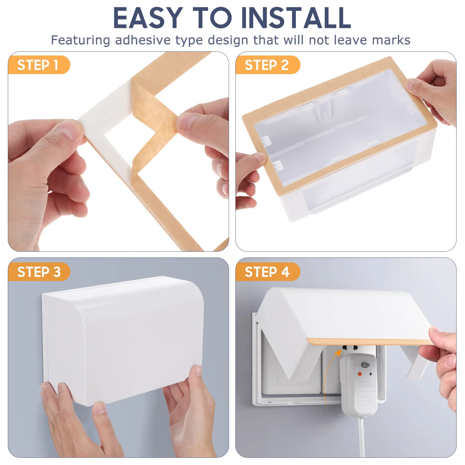 1Pcs Thickened Double-Position Waterproof Socket Cover Sticky Adhesive Splash-Proof Outlet Protector Socket Box for Indoor
1Pcs Thickened Double-Position Waterproof Socket Cover Sticky Adhesive Splash-Proof Outlet Protector Socket Box for Indoor