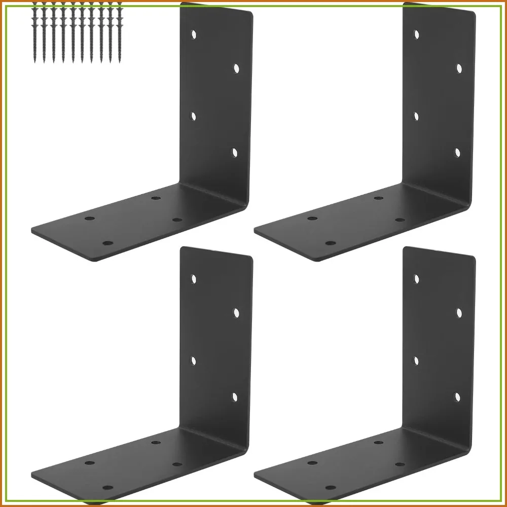 4 PCS Heavy Duty Steel Corner Brackets, 6"x6"x3"L Right Angle Bracket, DIY L Shelf Brackets, 90 Degree Post Bracket, Metal Joint Timber Connector for Wood Shelves
4 PCS Heavy Duty Steel Corner Brackets, 6"x6"x3"L Right Angle Bracket, DIY L Shelf Brackets, 90 Degree Post Bracket, Metal Joint Timber Connector for Wood Shelves