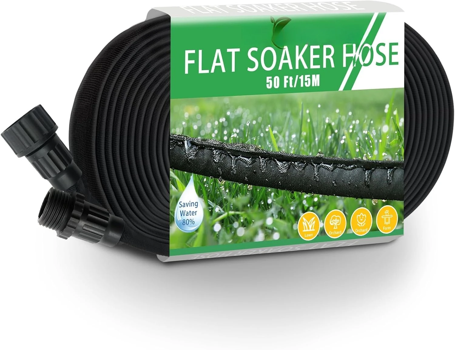 50FT Flat Soaker Hose, Heavy Duty Double Layer Drip Irrigation Hose, Leak Proof Water Saving Sprinkler Hose for Garden Lawn Vegetable Plot
50FT Flat Soaker Hose, Heavy Duty Double Layer Drip Irrigation Hose, Leak Proof Water Saving Sprinkler Hose for Garden Lawn Vegetable Plot