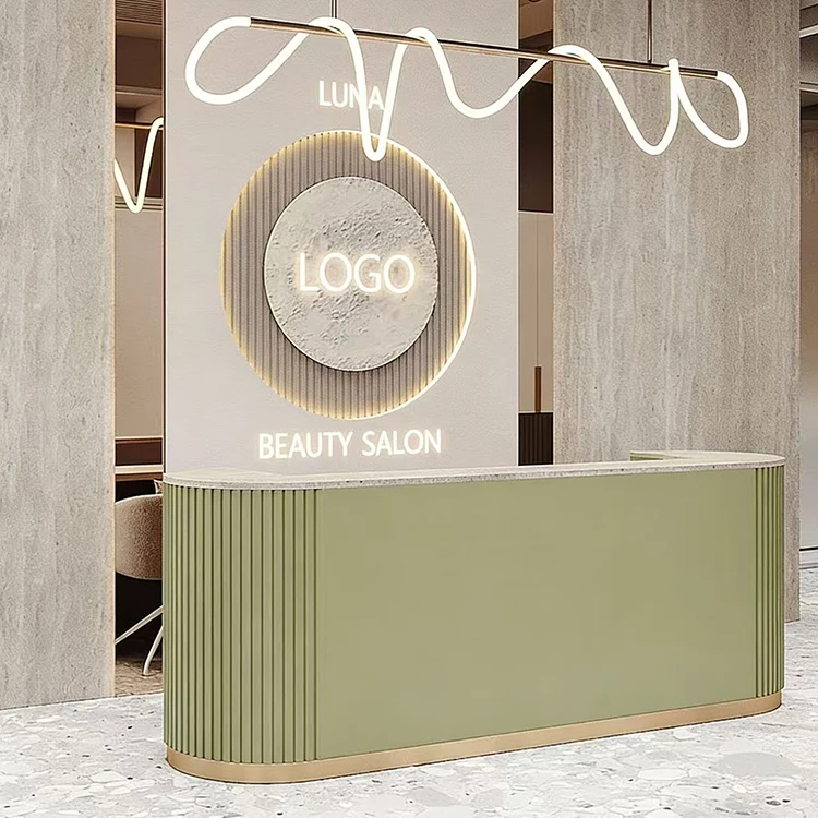 *Modern Design Reception Desk Hotels Beauty Salons Bars-Light Luxury Curved Front Desk
*Modern Design Reception Desk Hotels Beauty Salons Bars-Light Luxury Curved Front Desk
