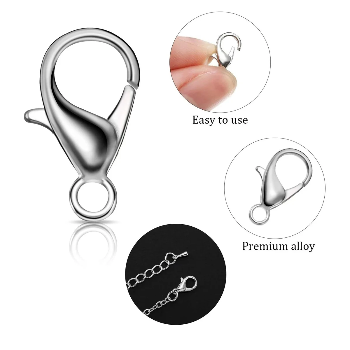 50pcs/Lot 16/20mm new metal fashion jewelry Find alloy lobster buckle hooks to make DIY keychains
50pcs/Lot 16/20mm new metal fashion jewelry Find alloy lobster buckle hooks to make DIY keychains