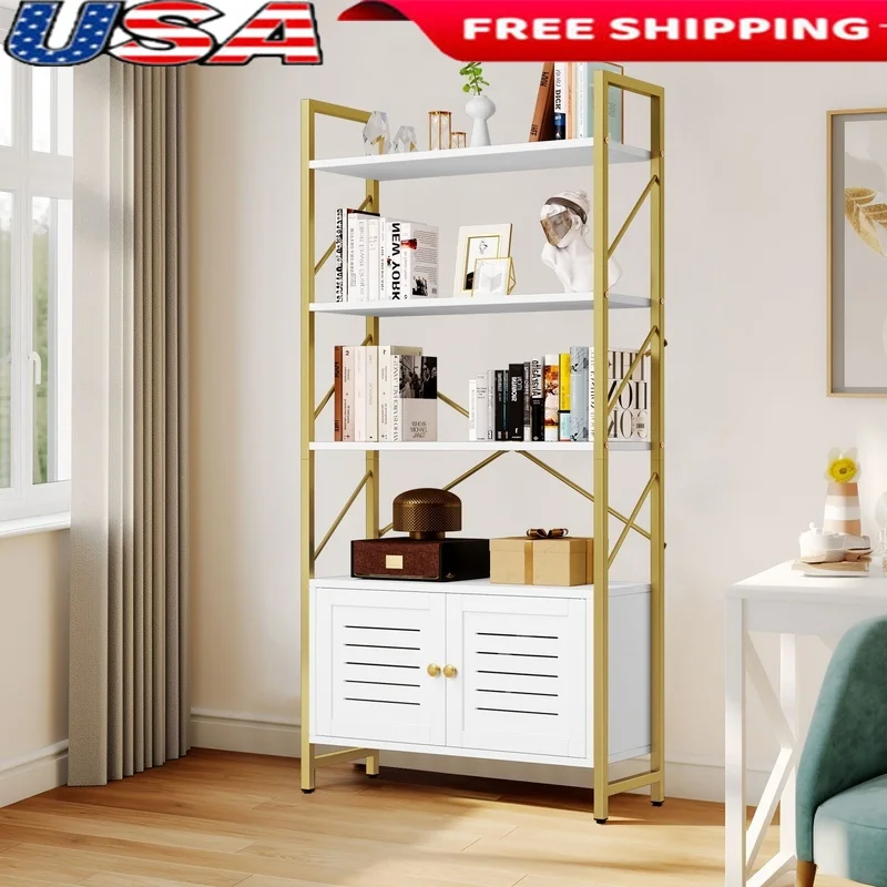 5 Tier Bookshelf Freestanding Storage Rack Display Cabinet Modern Bookcase Adjustable Shelves with Doors Home Office Living Room
5 Tier Bookshelf Freestanding Storage Rack Display Cabinet Modern Bookcase Adjustable Shelves with Doors Home Office Living Room