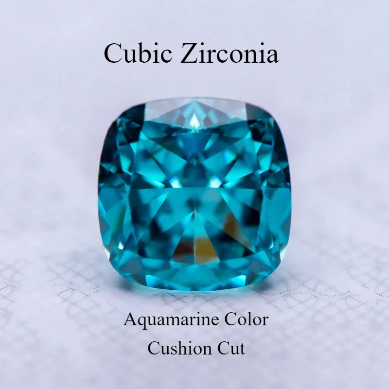 Cubic Zirconia Aquamarine Color Cushion Cut 5A Grade 4k Crushed Ice Cut Charm Beads for DIY Jewelry Making Ring Main Materials
Cubic Zirconia Aquamarine Color Cushion Cut 5A Grade 4k Crushed Ice Cut Charm Beads for DIY Jewelry Making Ring Main Materials