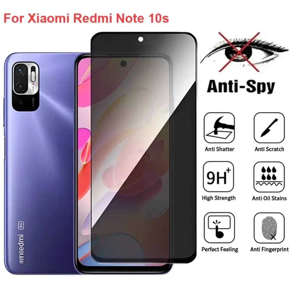 For Xiaomi Note 10S Anti Spy Privacy Tempered Glass Screen Protector Compatible For Redmi Note10s Phone Film