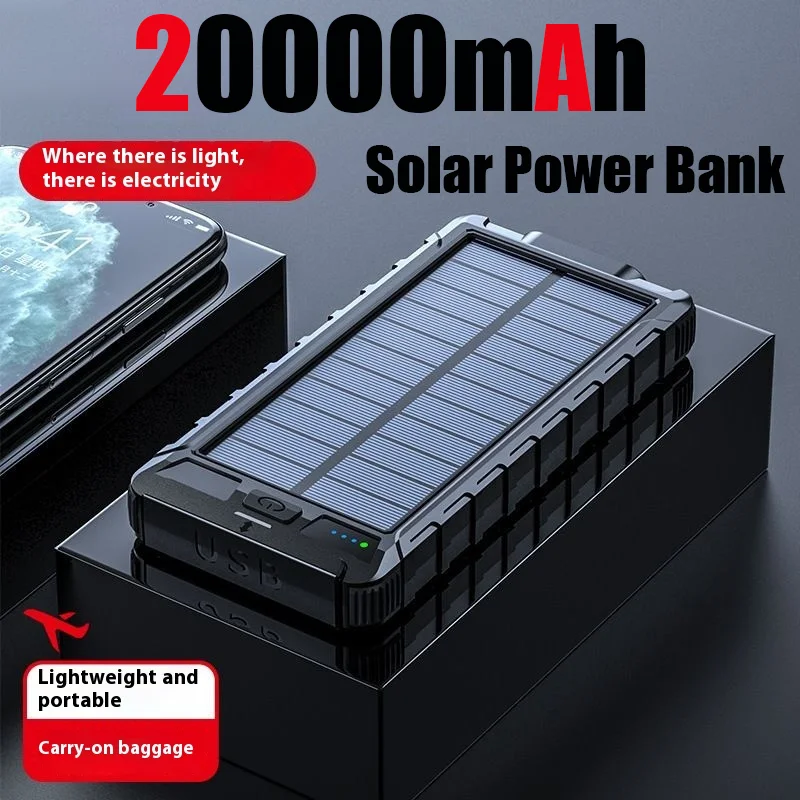 20000mAh Solar Power Bank Fast Charging Powerbank Outdoor Battery With Dual Light Flashlight Compass For iPhone Samsung Xiaomi
20000mAh Solar Power Bank Fast Charging Powerbank Outdoor Battery With Dual Light Flashlight Compass For iPhone Samsung Xiaomi