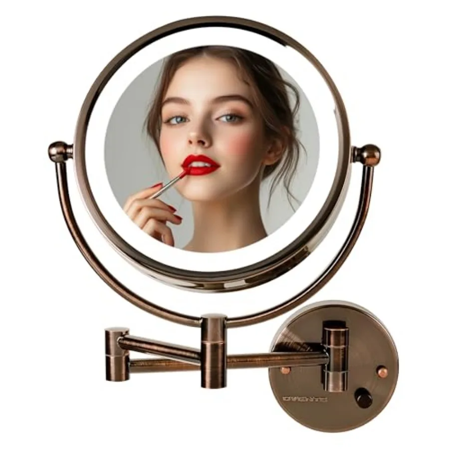 Wall Mounted Lighted Makeup Vanity Mirror 9" Hard Wired Double Sided 1X/7X Magnifying Bathroom Mirror Dimmable LED Lights 360°
Wall Mounted Lighted Makeup Vanity Mirror 9" Hard Wired Double Sided 1X/7X Magnifying Bathroom Mirror Dimmable LED Lights 360°