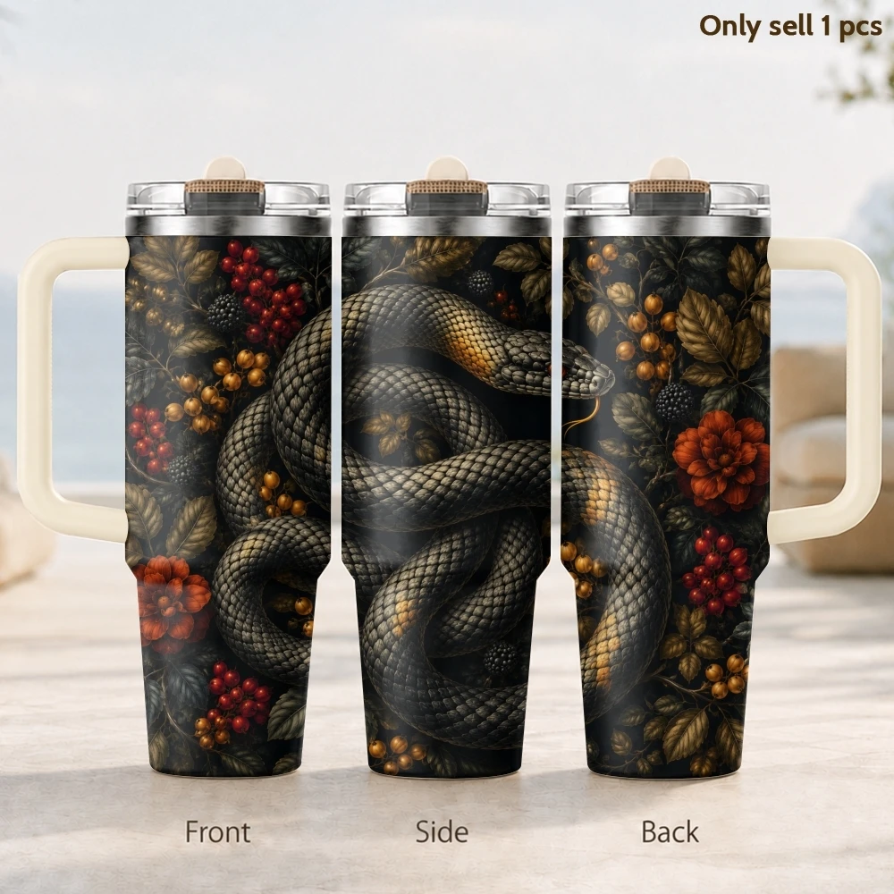 Dark Botanical Snake Art Vacuum Flasks 40oz 3rd Gen Vacuum Insulated Stainless Steel Tumbler Cup with Handle Straw Lid for Gifts
Dark Botanical Snake Art Vacuum Flasks 40oz 3rd Gen Vacuum Insulated Stainless Steel Tumbler Cup with Handle Straw Lid for Gifts