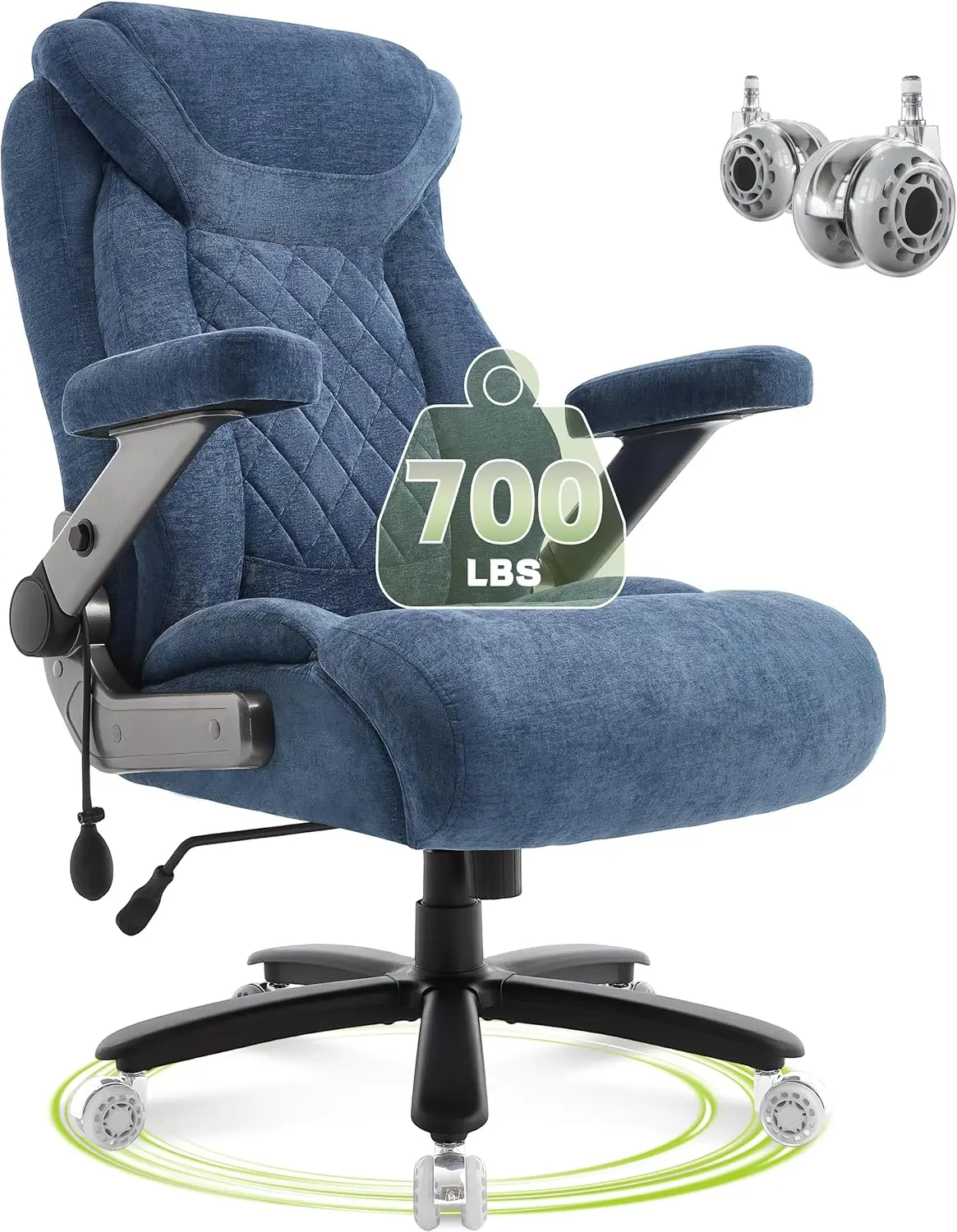 700LBS Big and Tall Fabric Office Chair,Ergonomic Heavy Duty Chair for Big People with Adjustable Lumbar Airbag,5D Flip
700LBS Big and Tall Fabric Office Chair,Ergonomic Heavy Duty Chair for Big People with Adjustable Lumbar Airbag,5D Flip