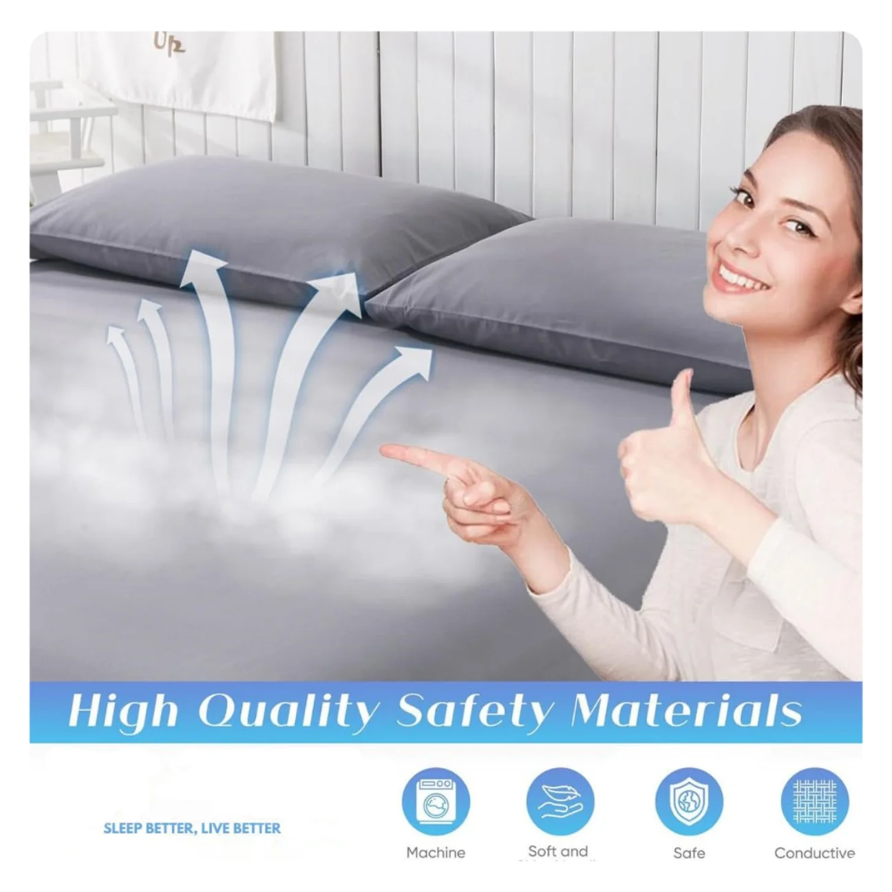 Amradield King/Cal-King Grey Grounding Flat sheet 10% silver fiber electrical conductivity grounding caring for sleep washable
Amradield King/Cal-King Grey Grounding Flat sheet 10% silver fiber electrical conductivity grounding caring for sleep washable