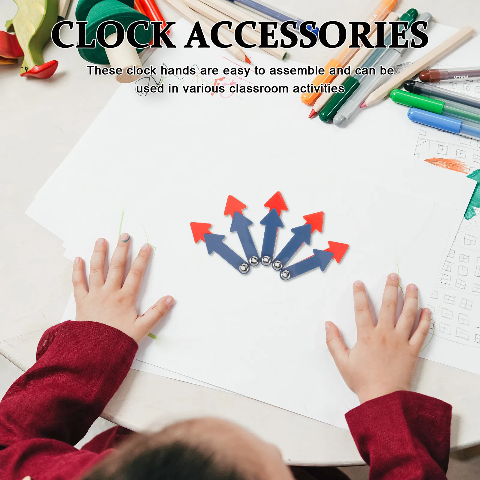 5Pcs Plastic Clock Hands for Kids DIY Teaching Clock Kit Educational Math Classroom Supplies Tell Time Learning Tool Rotatable
5Pcs Plastic Clock Hands for Kids DIY Teaching Clock Kit Educational Math Classroom Supplies Tell Time Learning Tool Rotatable