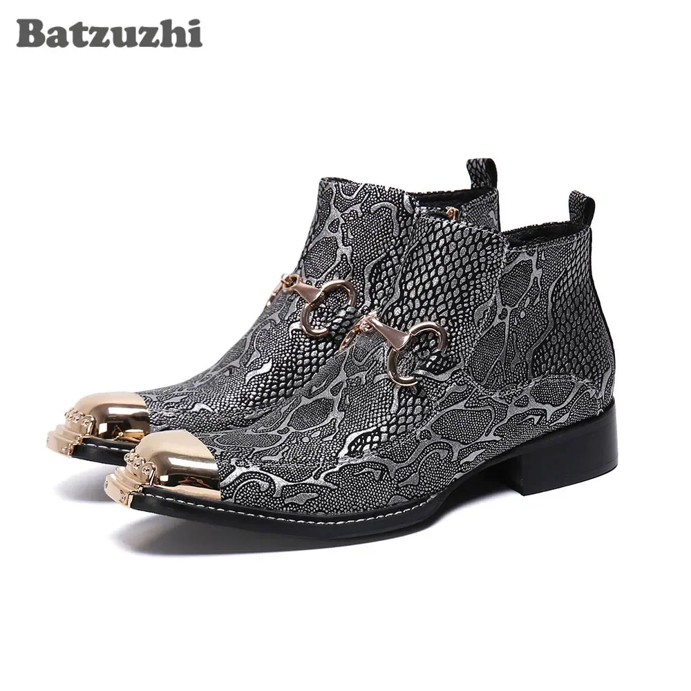 Batzuzhi New Arrival Men Shoes Boots Iron Toe Grey Leather Ankle Boots Zip Designer's Short Boots Party botas hombre!Big Size 46
Batzuzhi New Arrival Men Shoes Boots Iron Toe Grey Leather Ankle Boots Zip Designer's Short Boots Party botas hombre!Big Size 46