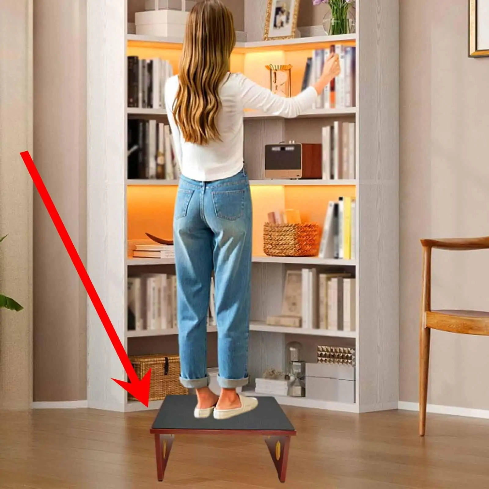 Foldable Step Stool Wood with Non Slip Feet Load Capacity 150 kg Bed Step for Household Kitchen Elderly Bedroom Bedside Seniors
Foldable Step Stool Wood with Non Slip Feet Load Capacity 150 kg Bed Step for Household Kitchen Elderly Bedroom Bedside Seniors